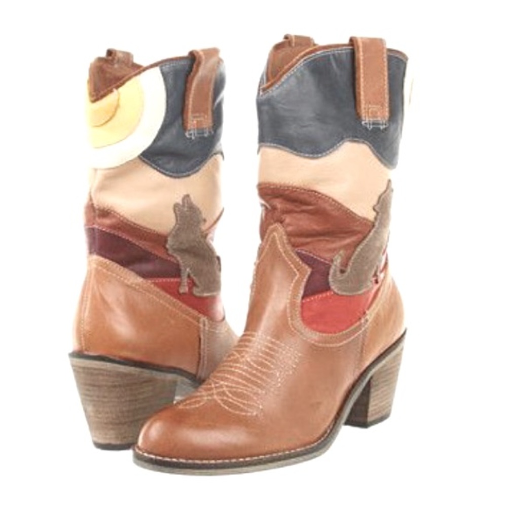 Leather and Suede Desert Cowboy Boots